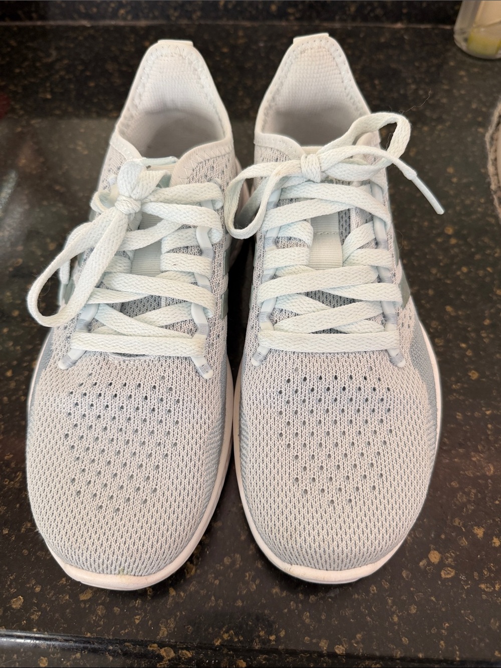 Adidas Light teal / grey Knit Athletic Sneakers - Lace Up